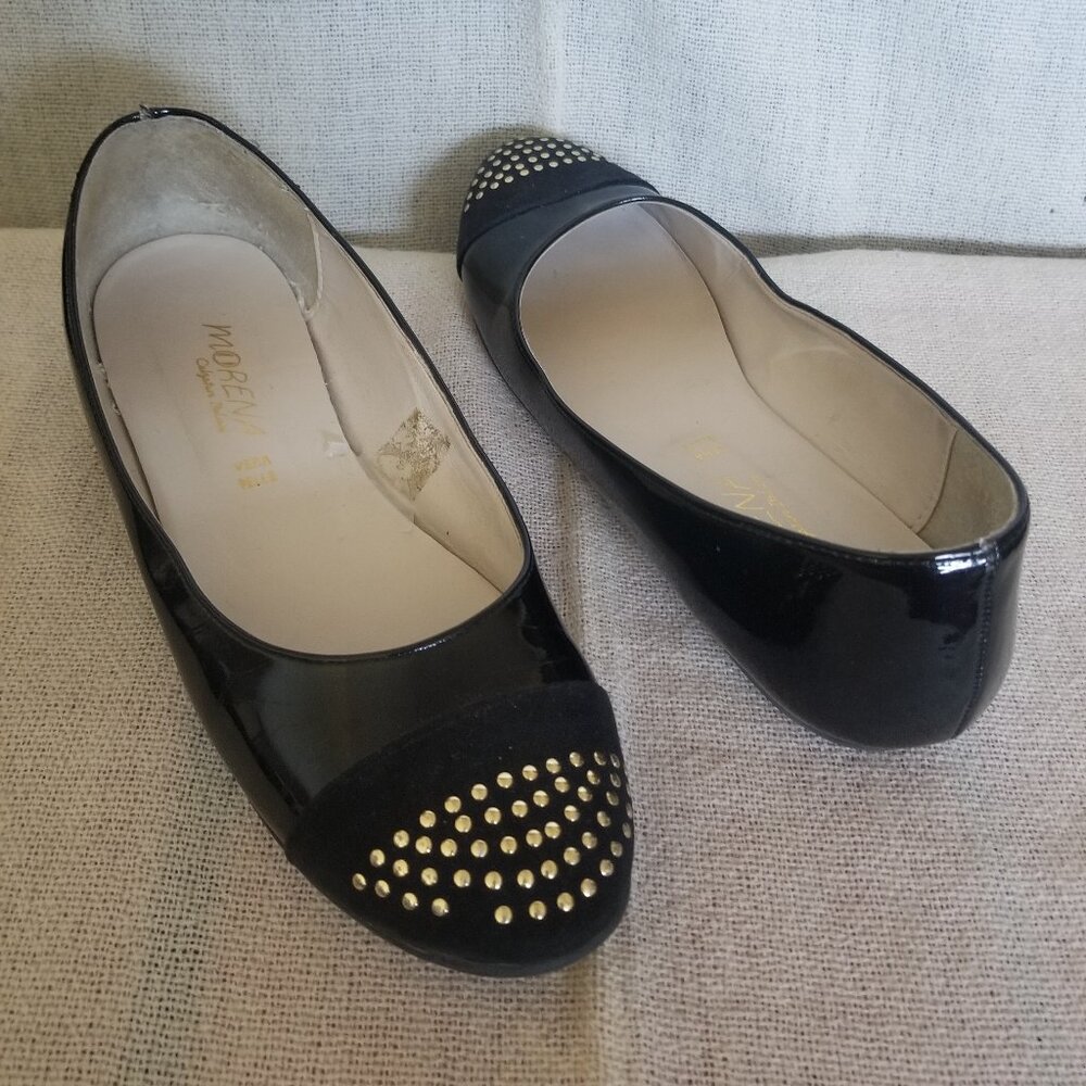 Black Patten Leather Ballet Flats